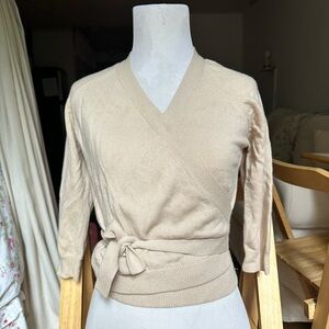 Chloe cream beige cashmere wrap cardigan xs
